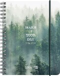 Schülerkalender 2024/2025 "Misty Forest", 2 Seiten = 1 Woche, A6, 208 Seiten, grün - 