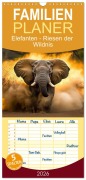 Cover-Bild zum Titel 'Familienplaner 2026 - Elefanten - Riesen der Wildnis mit 5 Spalten (Wandkalender, 21 x 45 cm) CALVENDO' von 'Peter Roder'