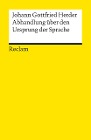  Abhandlung über den Ursprung der Sprache