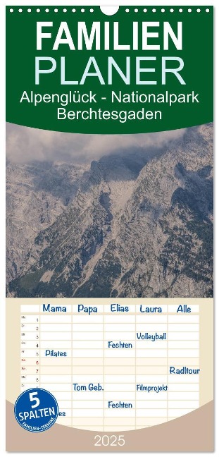 Familienplaner 2025 - Alpenglück - Nationalpark Berchtesgaden mit 5 Spalten (Wandkalender, 21 x 45 cm) CALVENDO - Alexander von Düren