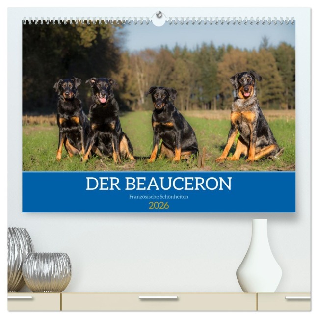 Der Beauceron (hochwertiger Premium Wandkalender 2026 DIN A2 quer), Kunstdruck in Hochglanz - Annett Mirsberger