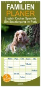 Cover-Bild zum Titel 'Familienplaner 2026 - English Cocker Spaniels - Ein Spaziergang im Park mit 5 Spalten (Wandkalender, 21 x 45 cm) CALVENDO' von 'Fotodesign Verena Scholze'