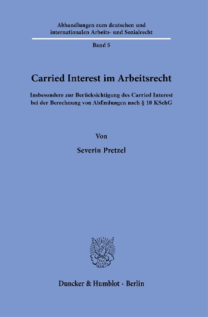 Carried Interest im Arbeitsrecht - Severin Pretzel
