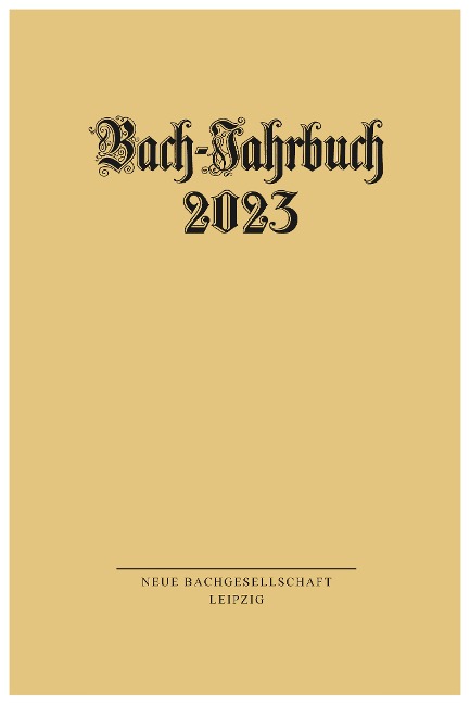 Bach-Jahrbuch 2023 - 