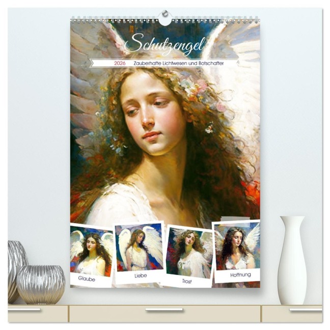 Schutzengel. Zauberhafte Lichtwesen und Botschafter (hochwertiger Premium Wandkalender 2026 DIN A2 hoch), Kunstdruck in Hochglanz - Rose Hurley