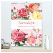 Cover-Bild zum Titel 'Rosencollagen mit Rosen von Pierre-Joseph Redouté (hochwertiger Premium Wandkalender 2026 DIN A2 hoch), Kunstdruck in Hochglanz' von 'Christine B-B Müller'
