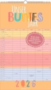 Cover-Bild zum Titel 'Unser buntes Jahr 2026 Familienplaner - Familien-Timer 26x45 cm - Offset-Papier - mit Ferienterminen - Wand-Planer - Familienkalender - Alpha Edition' von ''