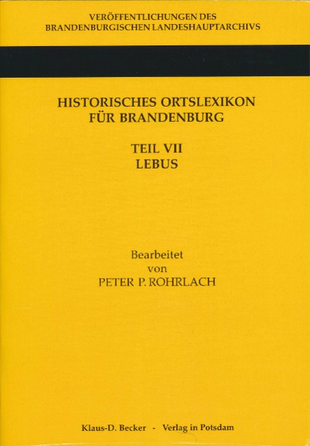 Historisches Ortslexikon für Brandenburg - 