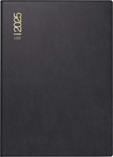 rido/idé 7013202905 Taschenkalender Modell perfect/Technik I (2025)| 2 Seiten = 1 Woche| A6| 144 Seiten| Kunststoff-Einband| schwarz - 