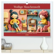 Cover-Bild zum Titel 'Wollige Maschenwelt. Gestrickte Harmonie für gemütliche Momente (hochwertiger Premium Wandkalender 2026 DIN A2 quer), Kunstdruck in Hochglanz' von 'Rose Hurley'