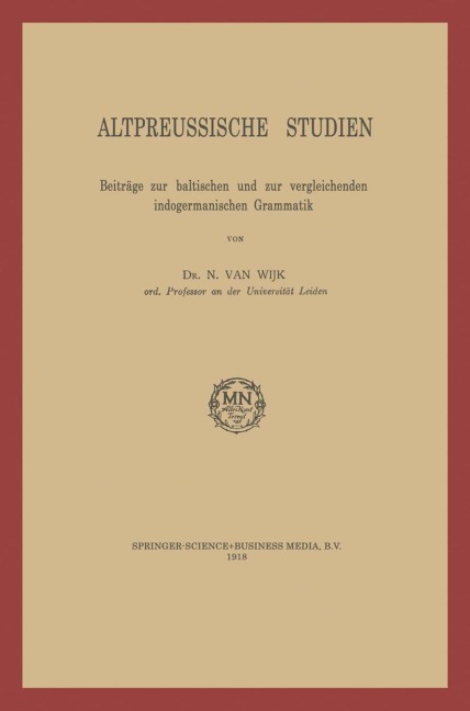 Altpreussische Studien - N. Van Wijk