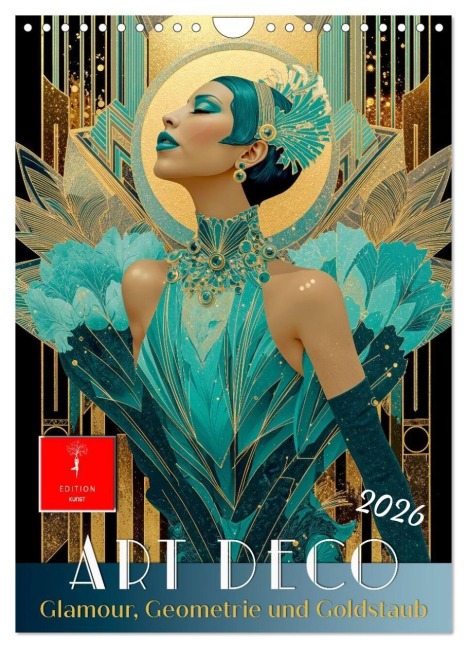 Art Deco - Glamour, Geometrie und Goldstaub (Wandkalender 2026 DIN A4 hoch), CALVENDO Monatskalender - Meike und Peter Roder
