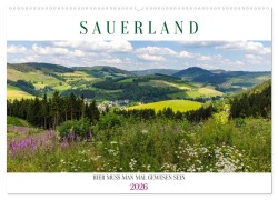 Cover-Bild zum Titel 'Sauerland - hier muss man mal gewesen sein (Wandkalender 2026 DIN A2 quer), CALVENDO Monatskalender' von 'Heidi Bücker'