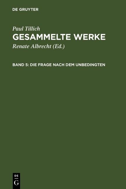 Die Frage nach dem Unbedingten - Paul Tillich