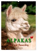 Alpakas - süß und flauschig (Wandkalender 2024 DIN A2 hoch), CALVENDO Monatskalender - Peter Roder