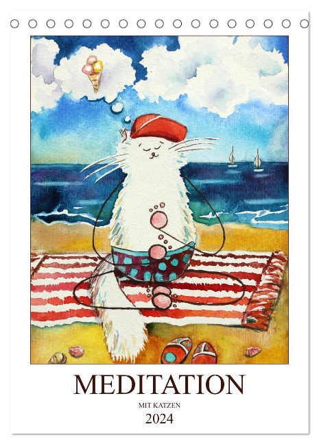 Meditation mit Katzen (Tischkalender 2024 DIN A5 hoch), CALVENDO Monatskalender - Lia Amarta Ignatova