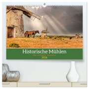 Cover-Bild zum Titel 'Historische Mühlen - Räder und Flügel der Vergangenheit (hochwertiger Premium Wandkalender 2026 DIN A2 quer), Kunstdruck in Hochglanz' von 'Johann Schörkhuber'