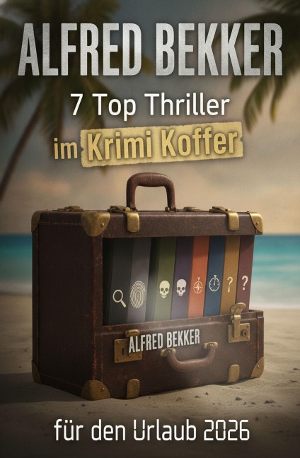 7 Top Thriller im Krimi Koffer für den Urlaub 2026 - Alfred Bekker