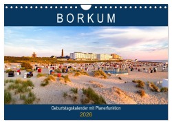 Cover-Bild zum Titel 'BORKUM Geburtstagskalender mit Planerfunktion (Wandkalender 2026 DIN A4 quer), CALVENDO Monatskalender' von 'Andrea Dreegmeyer'