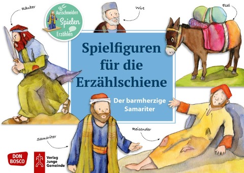 Der barmherzige Samariter. Spielfiguren für die Erzählschiene. - 