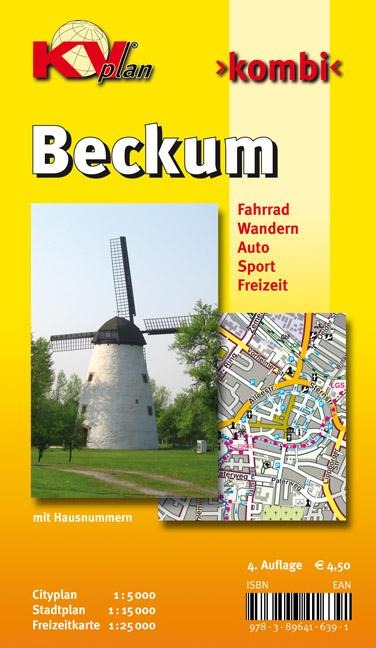 Beckum, KVplan, Radkarte/Wanderkarte/Stadtplan, 1:25.000 / 1:15.000 / 1:5.000 - 