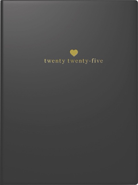 rido/idé 7013607025 Taschenkalender Young Line Mini (2025) "Heart"| 2 Seiten = 1 Woche| A6| 160 Seiten| Grafik-Einband| schwarz - 