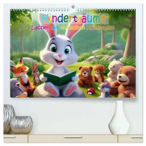 Kinderträume - Lachen mit tierischen Kameraden (hochwertiger Premium Wandkalender 2025 DIN A2 quer), Kunstdruck in Hochglanz - Paul Michalzik