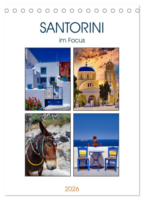 Santorini im Focus (Tischkalender 2026 DIN A5 hoch), CALVENDO Monatskalender - Klaus-Peter Huschka