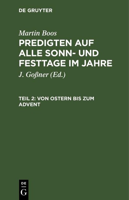Von Ostern bis zum Advent - Martin Boos