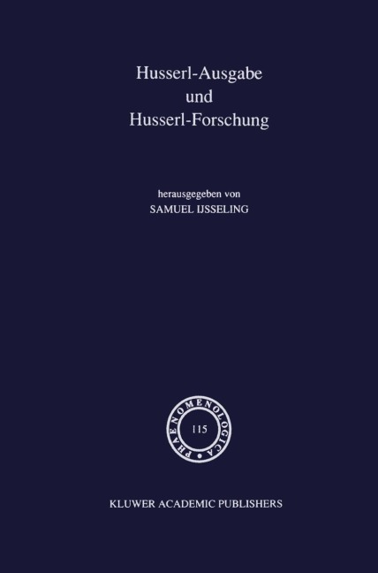 Husserl-Ausgabe und Husserl-Forschung - 
