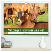 Cover-Bild zum Titel 'Mit Ziegen ist immer was los! (hochwertiger Premium Wandkalender 2026 DIN A2 quer), Kunstdruck in Hochglanz' von 'Angela Merk'