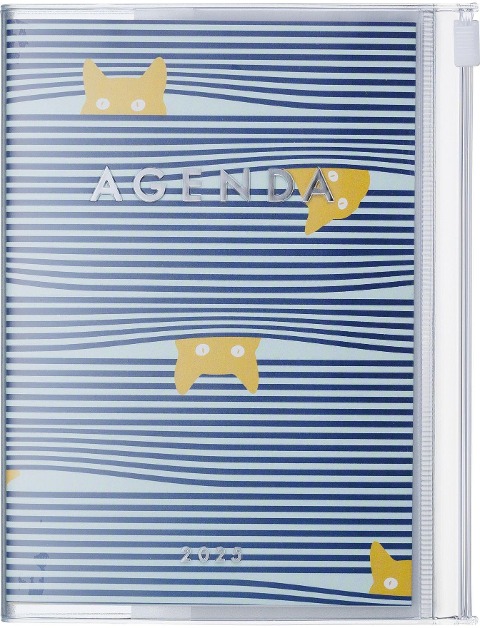 MARK'S 2024/2025 Taschenkalender A6 vertikal, Cats // Blue - 