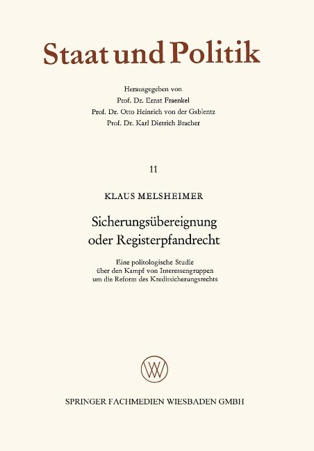 Sicherungsübereignung oder Registerpfandrecht - Klaus Melsheimer