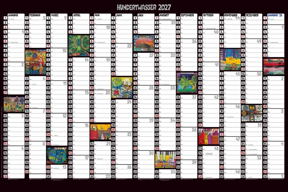 Hundertwasser Jahresplaner Art 2027 - 