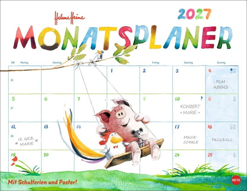 Helme Heine: Monatsplaner 2027 - Helme Heine