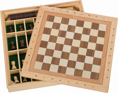 Spiele-Set Schach-Dame-Mühle - 