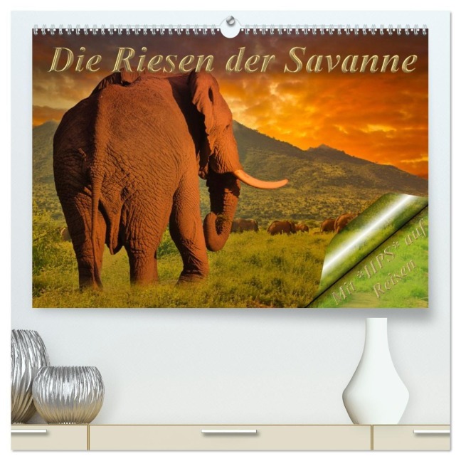 Die Riesen der Savanne (hochwertiger Premium Wandkalender 2027 DIN A2 quer), Kunstdruck in Hochglanz - Heinz-Peter Schwerin