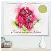 Cover-Bild zum Titel 'Aquarelle und Lebensweisheiten (hochwertiger Premium Wandkalender 2026 DIN A2 quer), Kunstdruck in Hochglanz' von 'Rose Hurley'