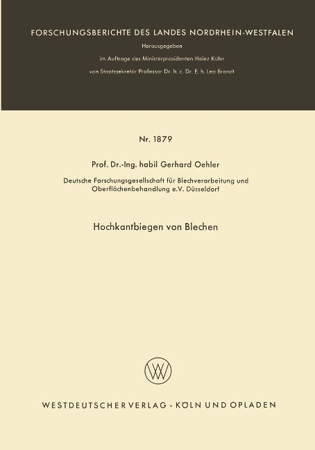 Hochkantbiegen von Blechen - Gerhard Oehler