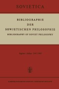 Cover-Bild zum Titel 'Bibliographie der Sowjetischen Philosophie' von ''
