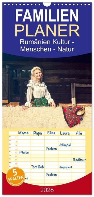 Familienplaner 2026 - Rumänien Kultur - Menschen - Natur mit 5 Spalten (Wandkalender, 21 x 45 cm) CALVENDO - Ruth Und Jürgen Haberhauer