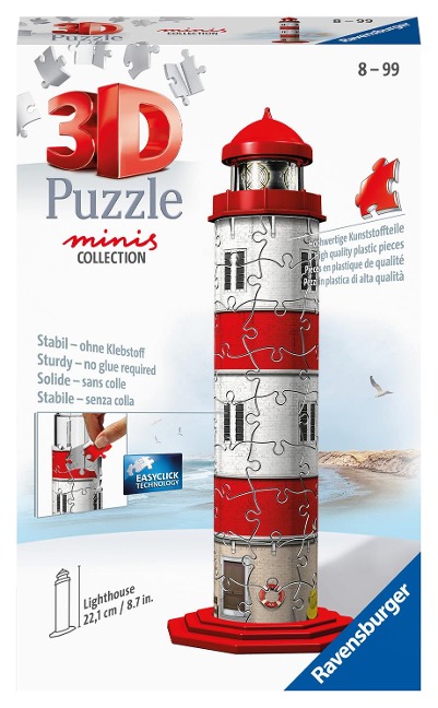 Ravensburger 3D Puzzle 11273 - Mini Leuchtturm - 54 Teile - ab 8 Jahren - 