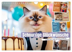 Schnurrige Glückwünsche - Sprüche zum Älterwerden (Wandkalender 2026 DIN A4 quer), CALVENDO Monatskalender - Melanie Viola