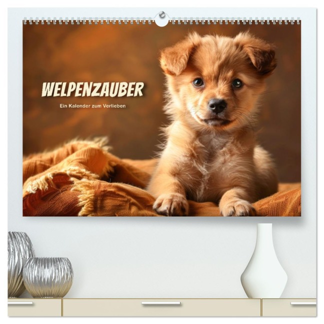 Welpenzauber: Ein Kalender zum Verlieben (hochwertiger Premium Wandkalender 2026 DIN A2 quer), Kunstdruck in Hochglanz - Peter R. Stuhlmann