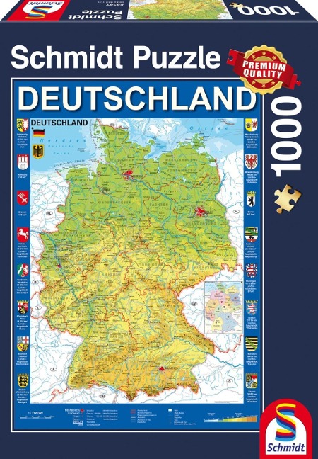 Deutschlandkarte, 1.000 Teile Puzzle - 