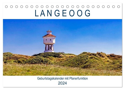 Langeoog Geburtstagskalender (Tischkalender 2024 DIN A5 quer), CALVENDO Monatskalender - Andrea Dreegmeyer