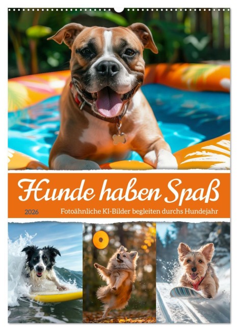 Hunde haben Spaß (Wandkalender 2026 DIN A2 hoch), CALVENDO Monatskalender - Sabine Löwer