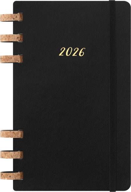 Moleskine 12 Monate Planer mit Spiralbindung 2026, L/A5, Weicher Einband, Schwarz - 