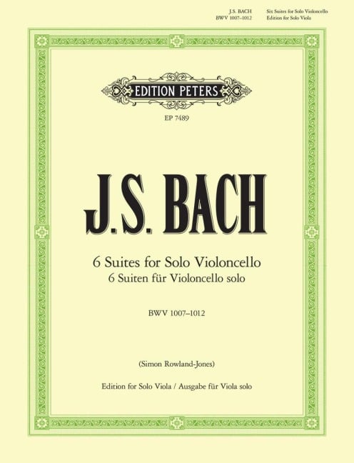 Suiten für Violoncello solo BWV 1007-1012 -Übertragung für Viola solo- - Johann Sebastian Bach