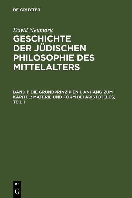 Geschichte der jüdischen Philosophie des Mittelalters - David Neumark